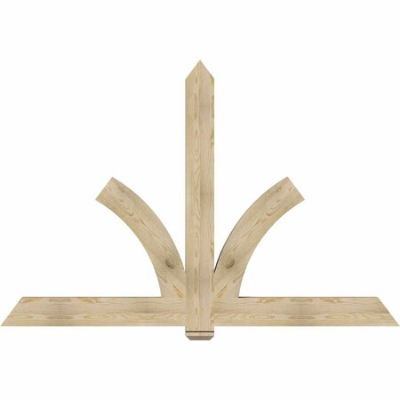 Ekena Millwork Redmond Rough Sawn Timber Gable Bracket, Douglas Fir, 84"W x 56"H x 4"D x 6"F, 16/12 Pitch GBW084X56X0406RED00RDF